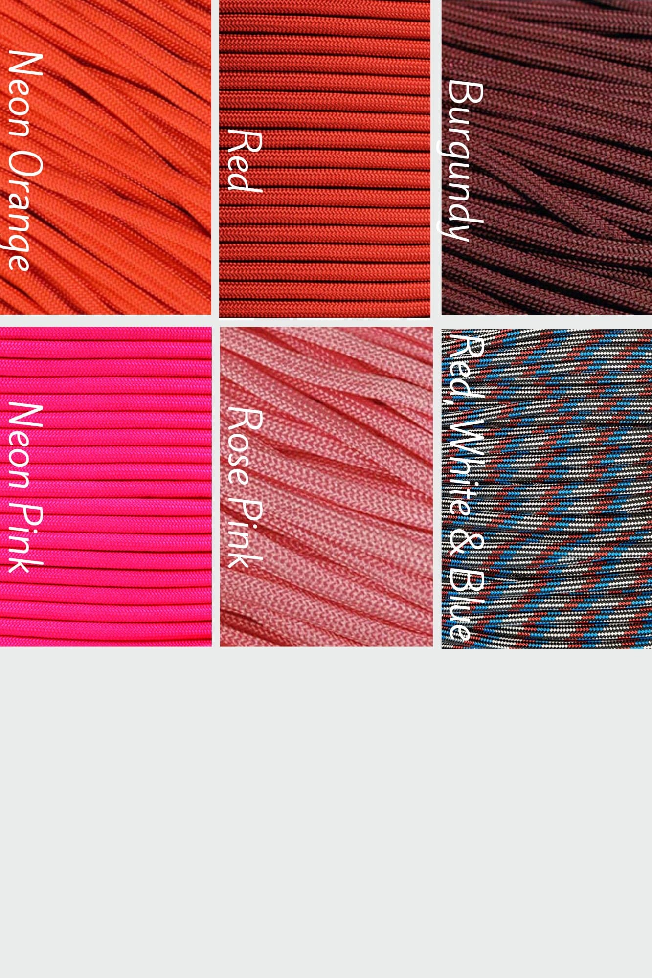 Color options: reds and pinks
