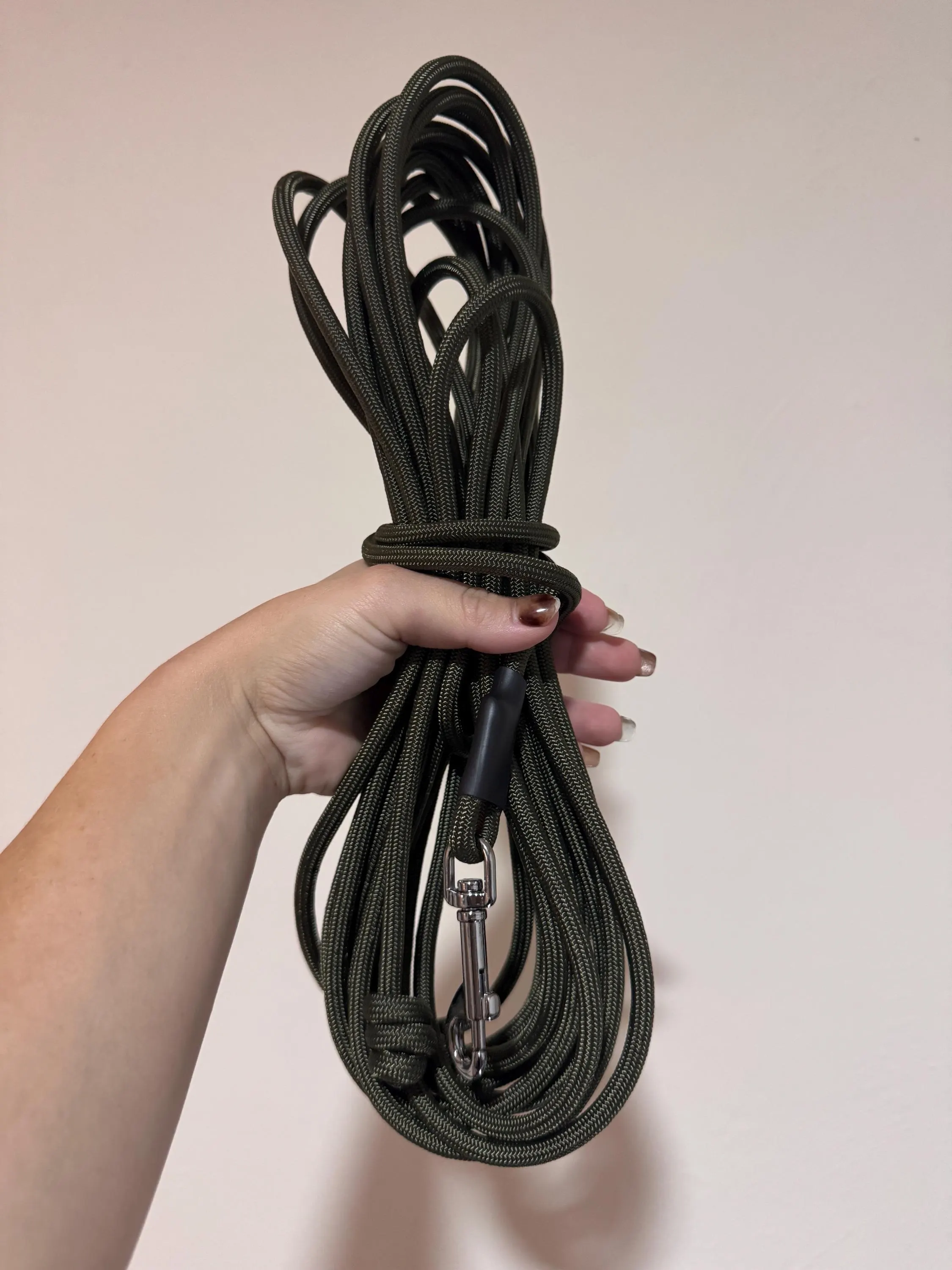 Handmade Paracord Dog Long Line, In Hand thumbnail